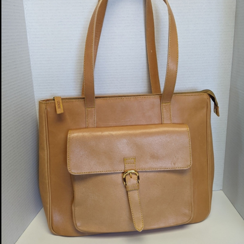 Takashimaya Singapore Genom Salmon Leather Satchel Purse